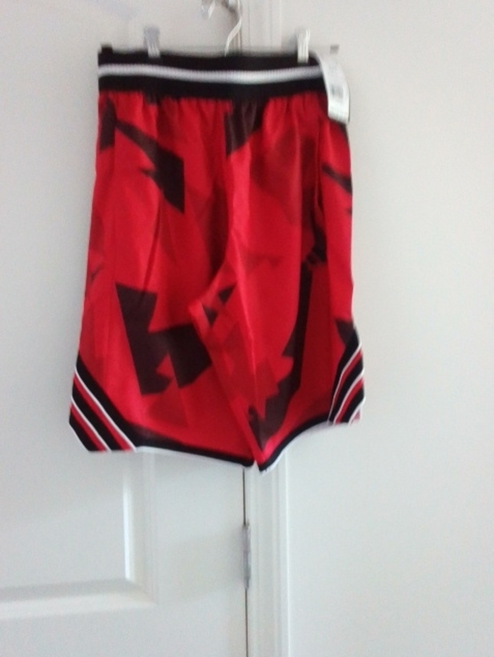 adidas Basketball Red Shorts with Black Waistband
